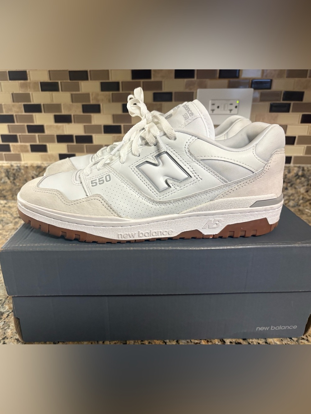 Men’s New Balance 550 White Gum Size 11.5